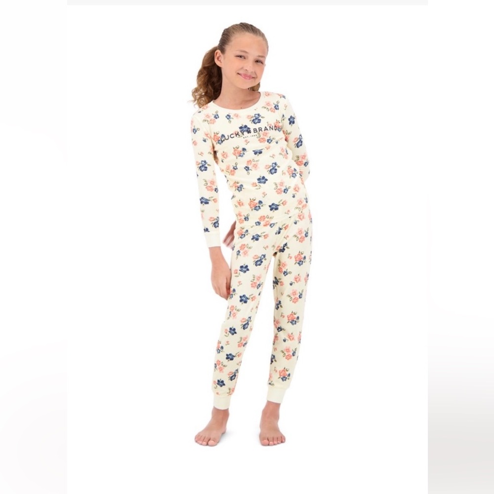NWT Lucky Brand girls floral print Pajamas size 6